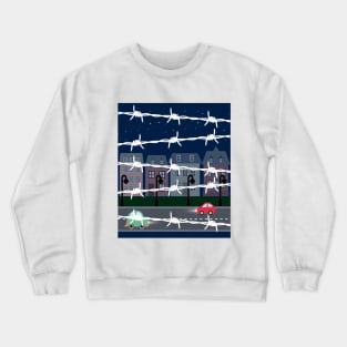 City View Obstructs By Barb Wire Design Crewneck Sweatshirt